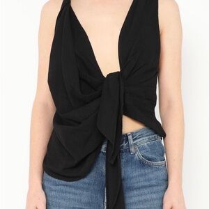 Jacquemus Black Tie-Front Blouse